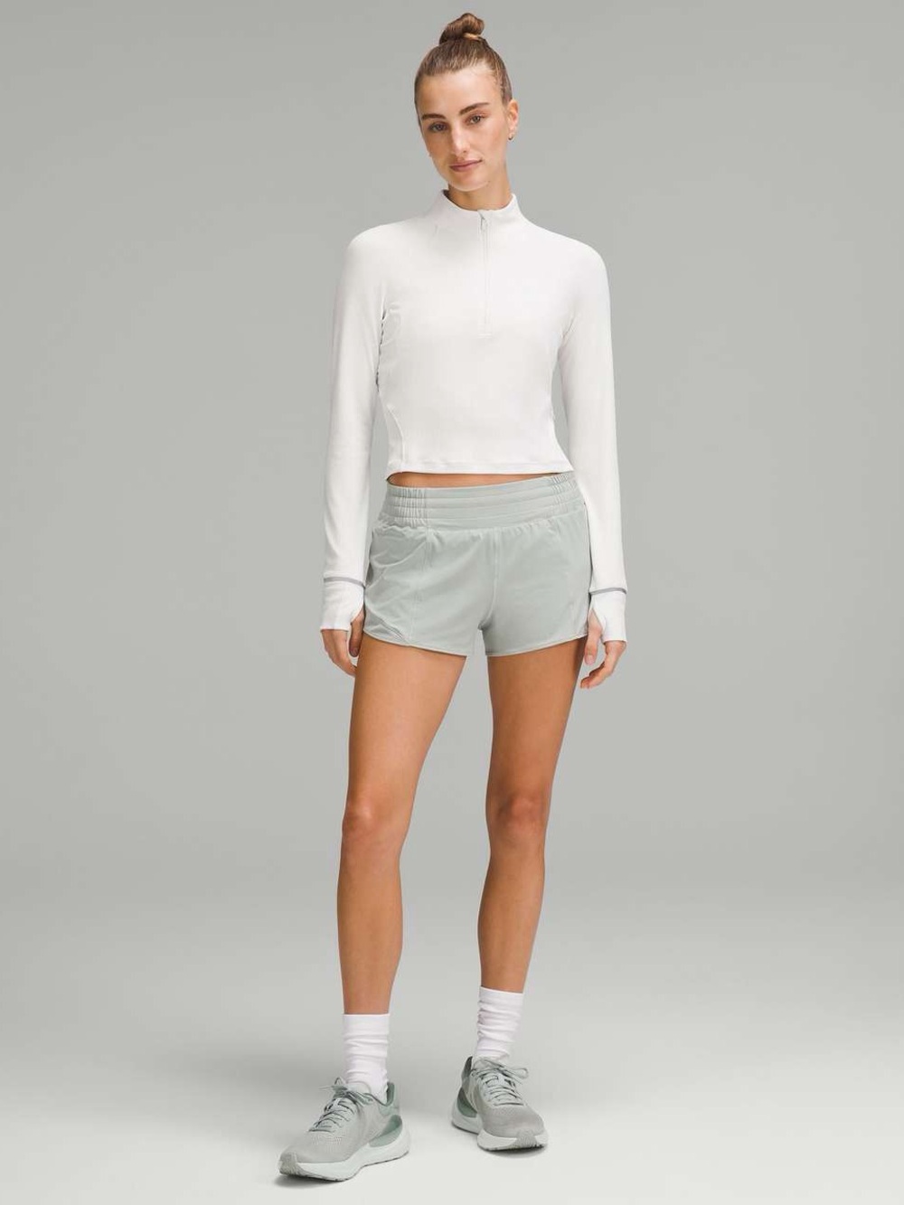 Lululemon Hotty Hot High-Rise Lined Short 2.5" Jade Grey athletic running TikTok